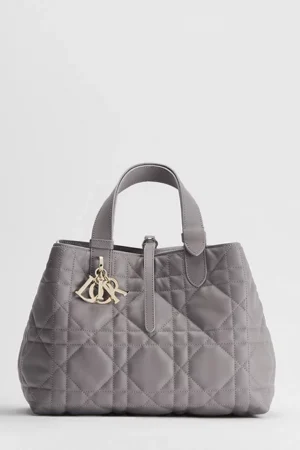 中碼 Dior Toujours 手袋 Trianon 灰色大型藤格紋圖案小牛皮