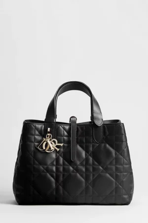 中碼 Dior Toujours 手袋 黑色大型藤格紋圖案小牛皮