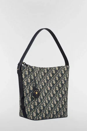 小碼 Diorstar 水桶袋 藍色 Dior Oblique 緹花